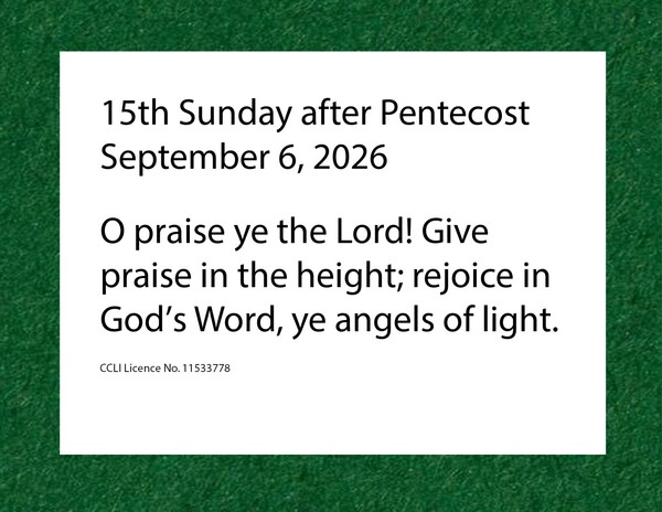 15th Sunday after Pentecost