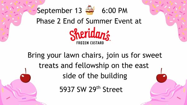 Phase 2 Group to meet at Sheridan's!