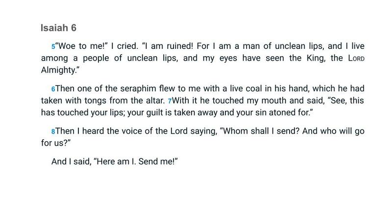 Send Me! A Personal and Corporate Response to Isaiah 6