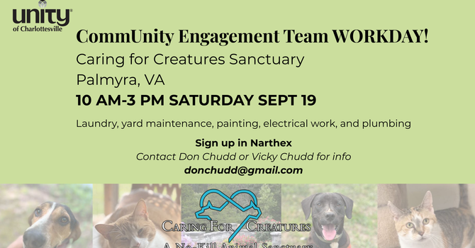Caring for Creatures Workday