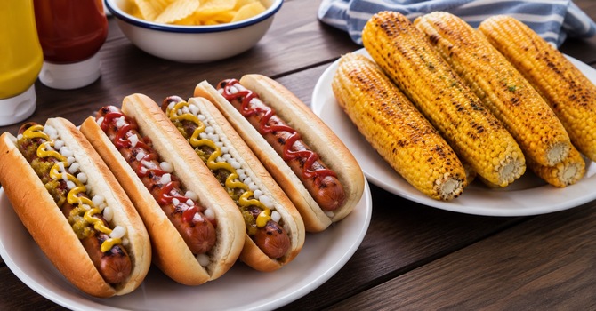 Hot Dogs and Corn Roast Lunch