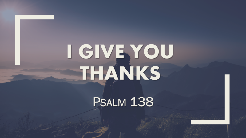This Sunday's Message... "I Give You Thanks“