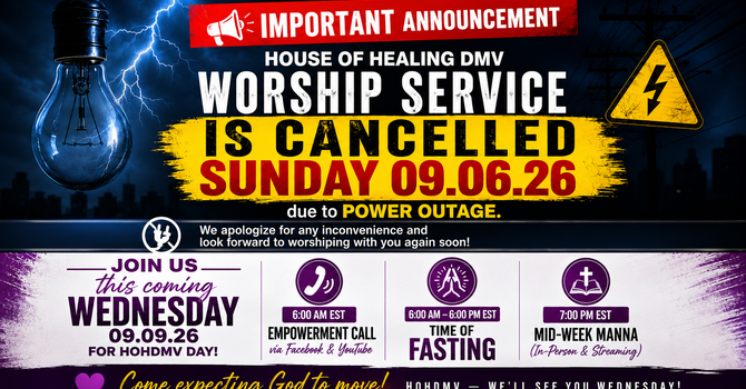 Sunday Worship Service Cancelled