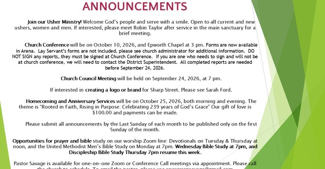 Weekly Announcements image