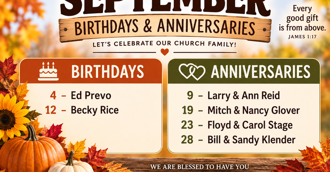 September Birthday and Anniversarys