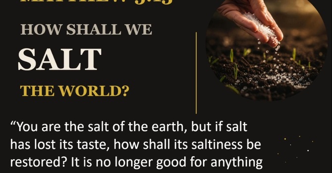 HOW SHALL WE SALT THE EARTH?