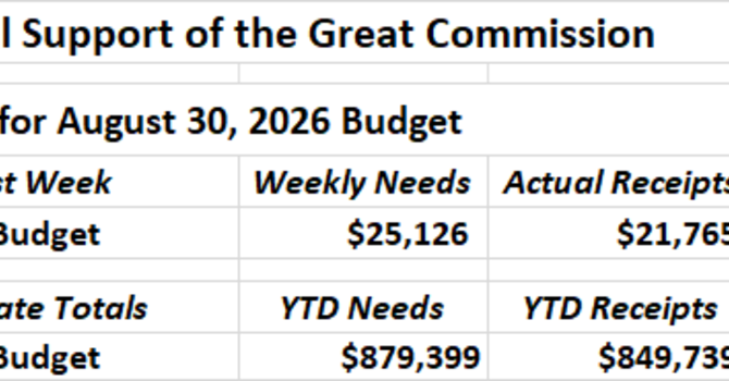 Our Financial Support of the Great Commission image