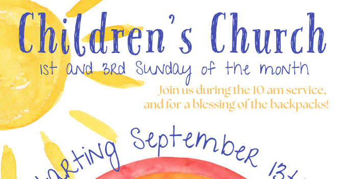 Children's Church begins 9/13 image