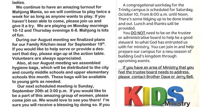 Trinity UMC Newsletter image