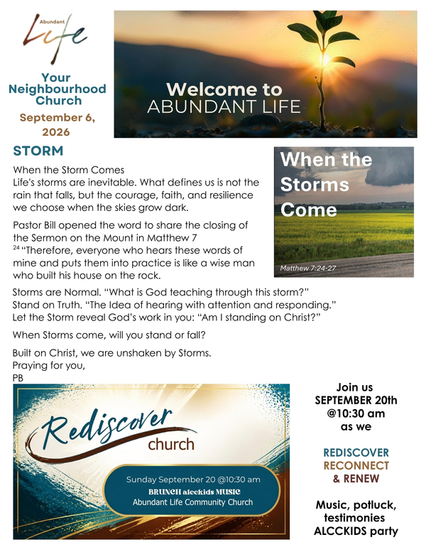 The Events & Happenings of the Abundant Life