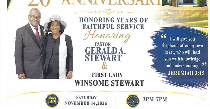 Celebrate Pastor Gerald Stewart's 20 Years of Faithful Leadership At United image