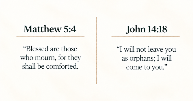 Matthew 5:4 & John 14:18 image