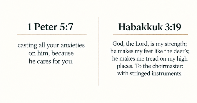 1 Peter 5:7 & Habakkuk 3:19 image