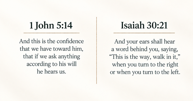 1 John 5:14 & Isaiah 30:21 image