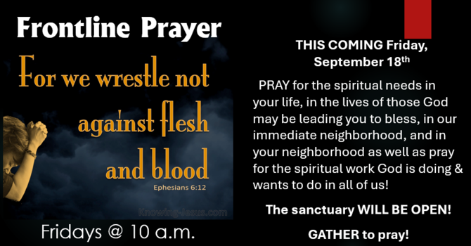 Frontline Prayer - Sanctuary OPEN on Sept. 18th image