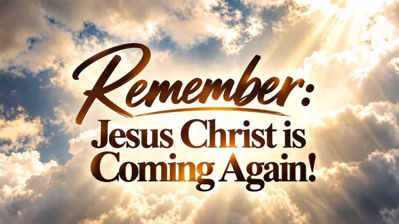 Remember: Jesus is Coming Again!
