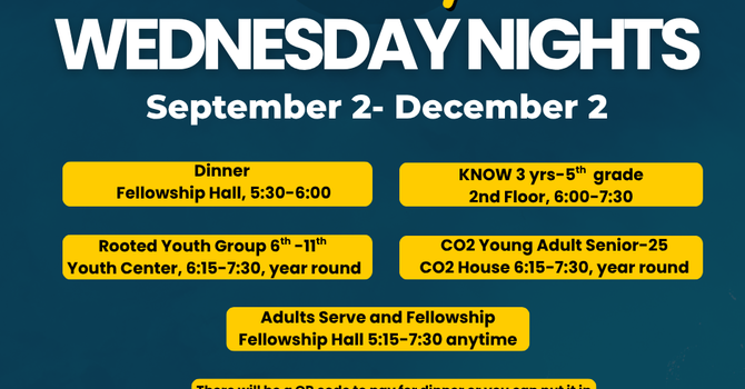 Wednesday Fellowship Dinner and Group Classes