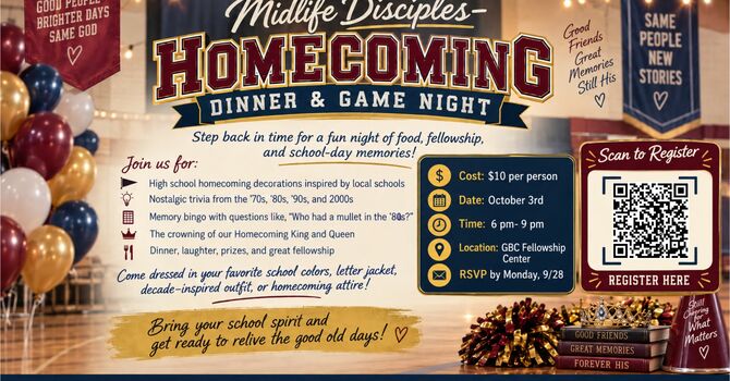 Midlife Disciples Homecoming Dinner & Game Night