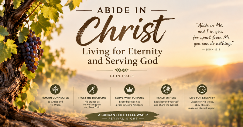 Abide in Christ: Living for Eternity and Serving God