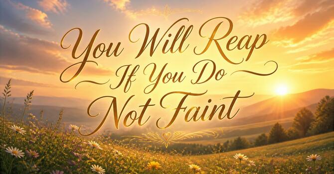 You Will Reap If You Do Not Faint image