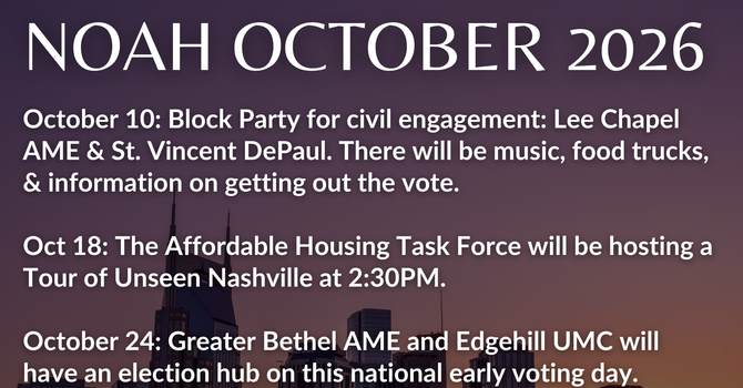 NOAH October 2026 Events