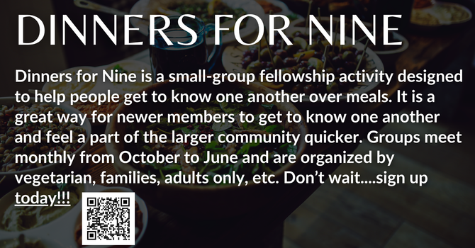 Dinners for Nine Signup Open! image