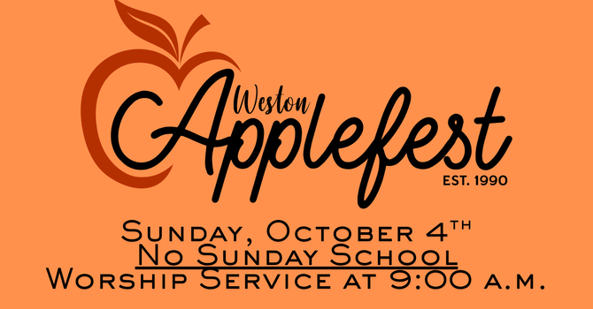Applefest Weekend - Service Time Change image