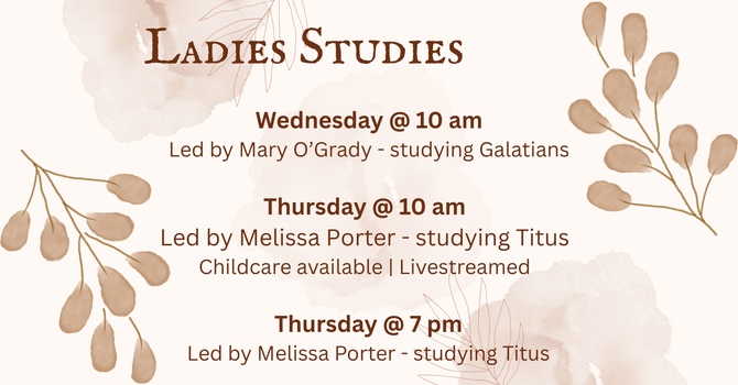 LADIES BIBLE STUDY (Thu. am)