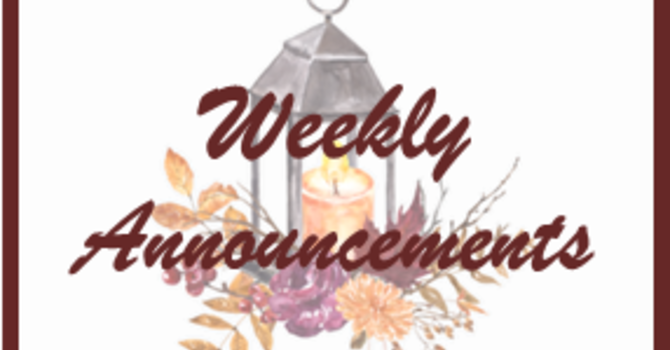 Weekly Announcements
