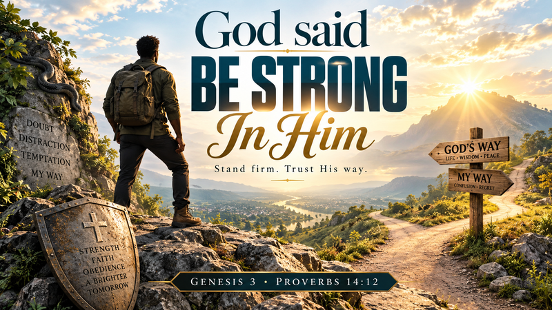 "God said Be Strong in Him"