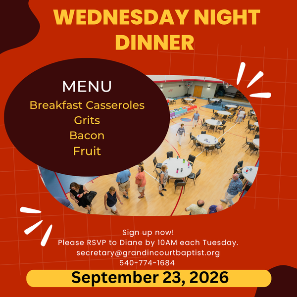 Wednesday Fellowship Dinner 