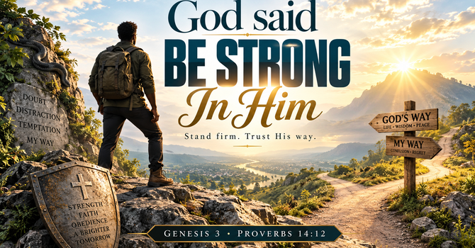 "God said Be Strong in Him"
