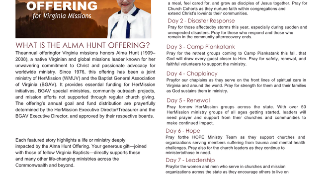 Alma Hunt Missions