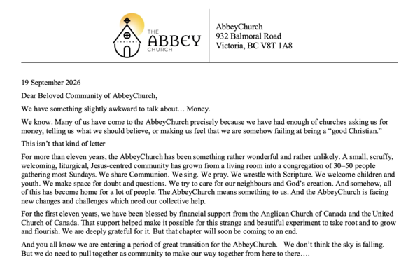 NEW: Letter from our Treasurer and Council