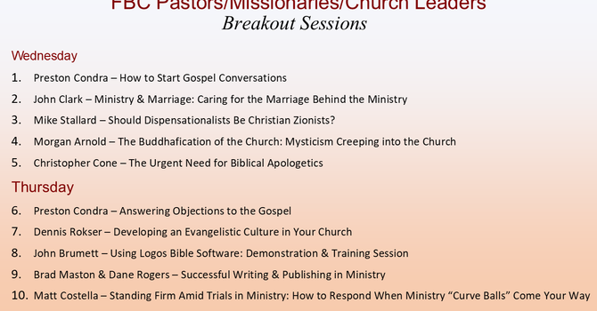 2026 Fall Bible Conference