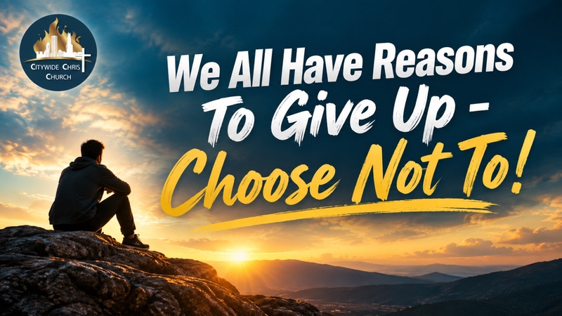 We All Have Reasons To Give Up - Choose Not To!