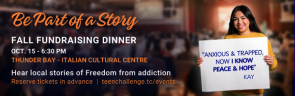 Adult and Teen Challenge Banquet October 15th