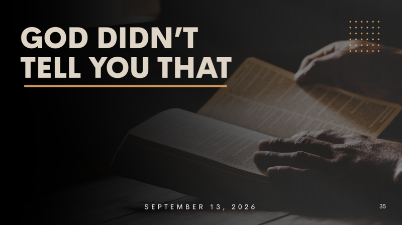 God Didn't Tell You That Part 2