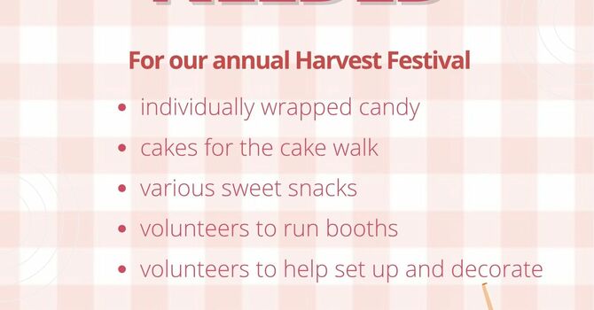 Harvest Festival Help Needed!