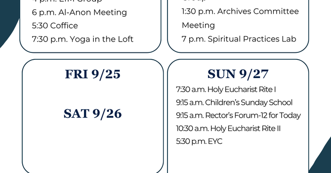 This Week at a Glance