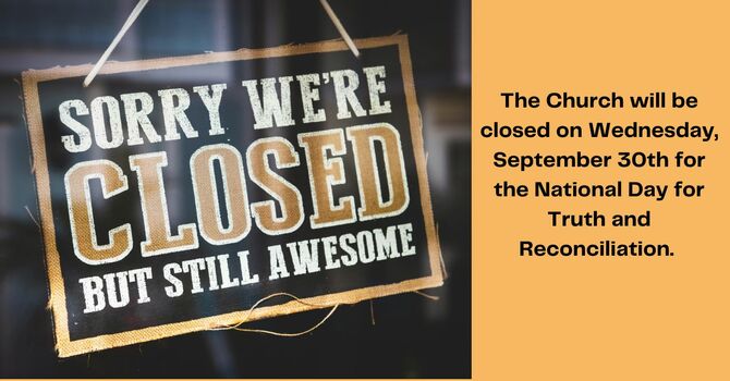 Church Office Closed September 30th