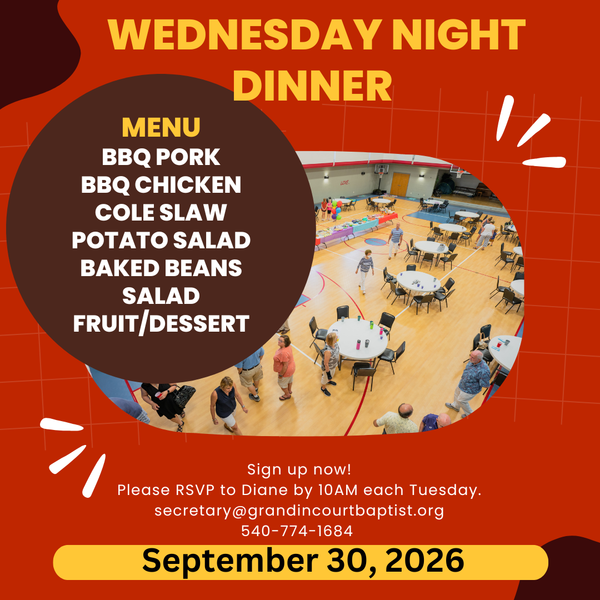 Wednesday Fellowship Dinner 