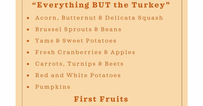 First Fruits Thanksgiving Harvest image