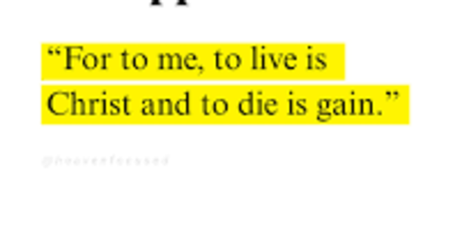 To Live is Christ image