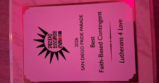 Lutherans for Love Named Best Faith-Based Contingent at San Diego Pride Parade image