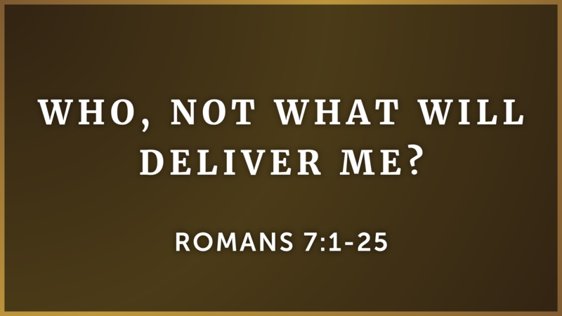 Who, Not What Will Deliver Me?