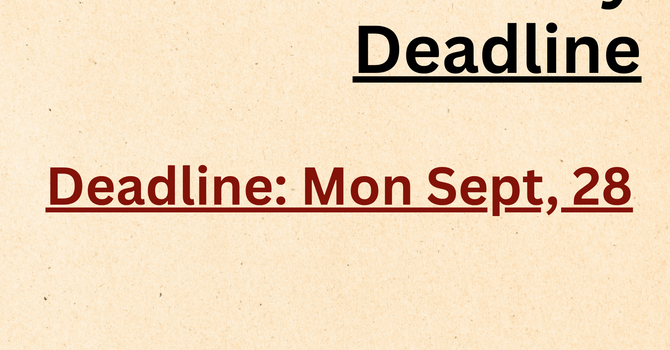 Photo Directory: Deadline