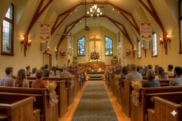 Thanksgiving Church Decorating 