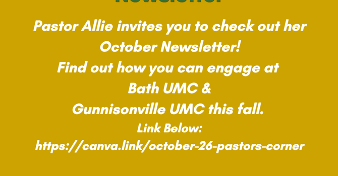 Pastor Allie's October Newsletter image
