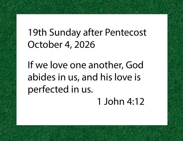 19th Sunday after Pentecost